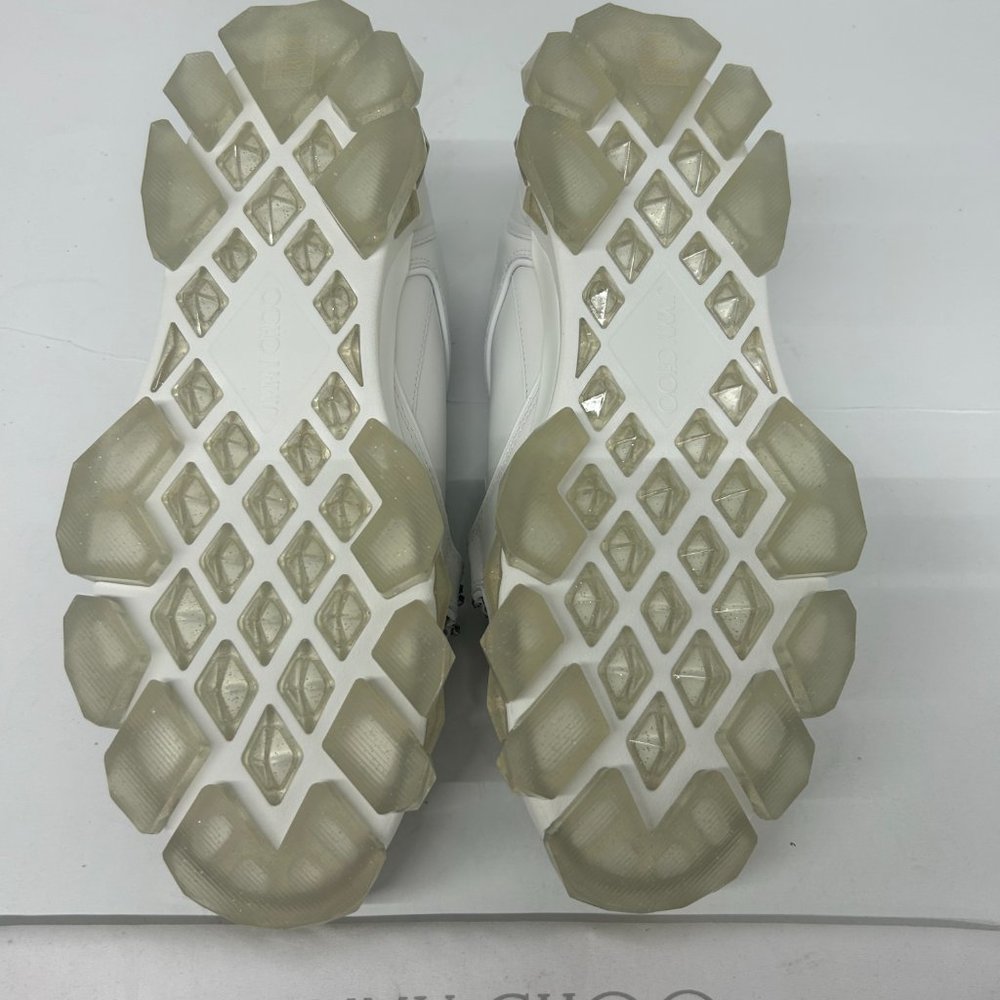 Jimmy Choo Men's White Diamond X Strap Low-Top Sneakers - Picture 9 of 9